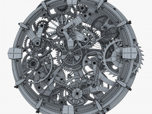 clock mechanism with gears v 2 3Dモデル