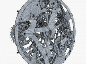 clock mechanism with gears v 2 3Dモデル