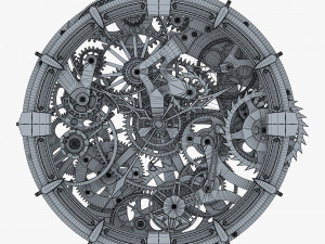 clock mechanism with gears v 2 3Dモデル