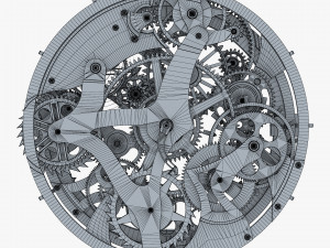 clock mechanism with gears v 2 3Dモデル