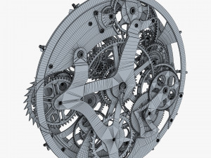 clock mechanism with gears v 2 3Dモデル