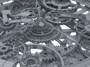 clock mechanism with gears v 2 3Dモデル
