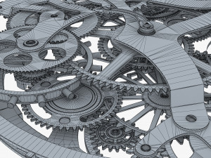 clock mechanism with gears v 2 3Dモデル