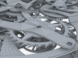 clock mechanism with gears v 2 3Dモデル