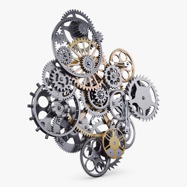 gear mechanism v 9 3D Model .c4d .max .obj .3ds .fbx .stl .blend 