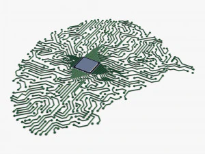 electronic circuit board brain v 1 3D Model