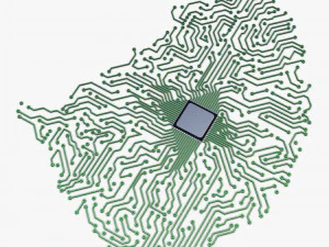 electronic circuit board brain v 1 3D Model