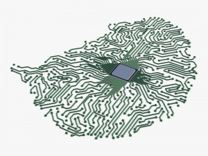 electronic circuit board brain v 1 Model 3D