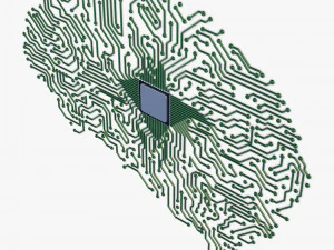 electronic circuit board brain v 1 3D Model