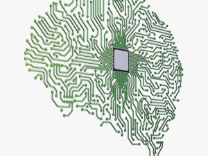 electronic circuit board brain v 1 3D Model