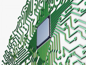 electronic circuit board brain v 1 3D Model