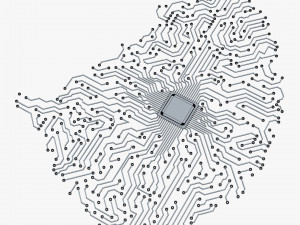 electronic circuit board brain v 1 Model 3D