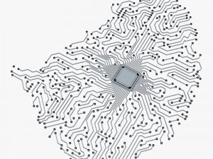 electronic circuit board brain v 1 3D Model
