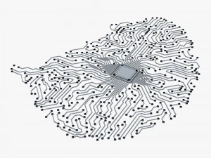 electronic circuit board brain v 1 3D Model