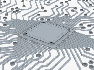electronic circuit board brain v 1 3D Model