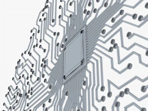 electronic circuit board brain v 1 3D Model