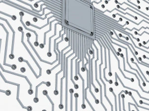 electronic circuit board brain v 1 3D Model