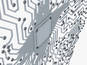 electronic circuit board brain v 1 3D Model