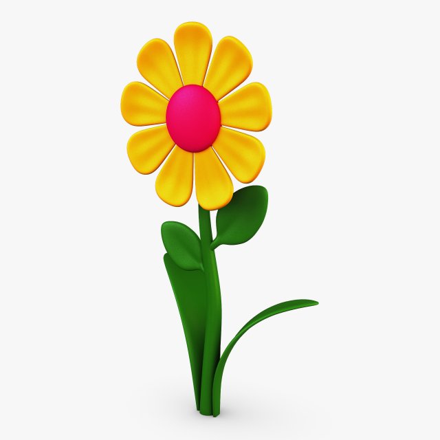 cartoon flower v 1 3D 模型 .c4d .max .obj .3ds .fbx .stl .blend 