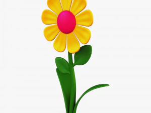 flor dos desenhos animados v 1 Modelo 3D