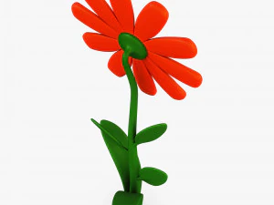 rysunkowy kwiat v 3 Model 3D