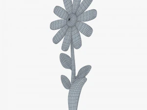 rysunkowy kwiat v 3 Model 3D