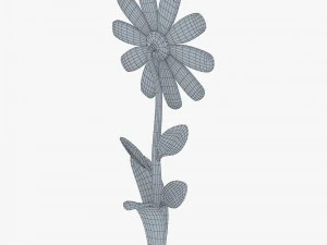 rysunkowy kwiat v 3 Model 3D
