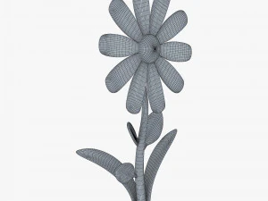 rysunkowy kwiat v 3 Model 3D