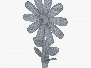 rysunkowy kwiat v 3 Model 3D