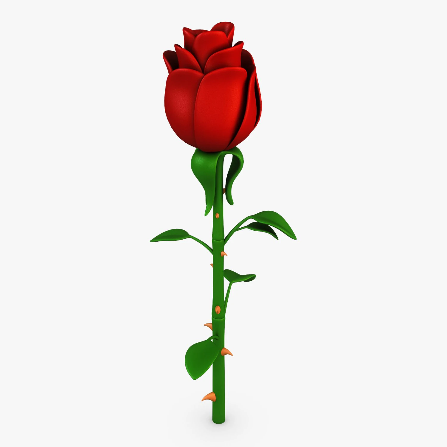 cartoon rose flower v 1 3D Model .c4d .max .obj .3ds .fbx .stl .blend