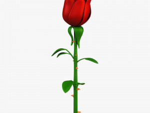 cartoon rose flower v 1 Modèle 3D