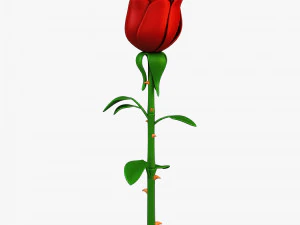 cartoon rose flower v 1 3D Model