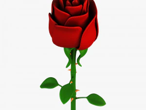 cartoon rose flower v 1 3D Model