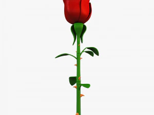 cartoon rose flower v 1 3D Model