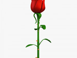 cartoon rose flower v 1 3D Model