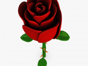 cartoon rose flower v 1 3D Model