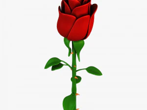 cartoon rose flower v 1 3D Model