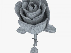 cartoon rose flower v 1 3D Model