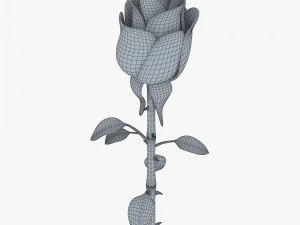 cartoon rose flower v 1 3D Model
