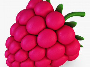 cartoon raspberry v 2 3D Model