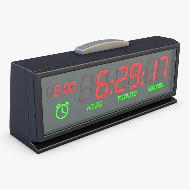 digital clock v 1 3D 模型 .c4d .max .obj .3ds .fbx .stl .blend 