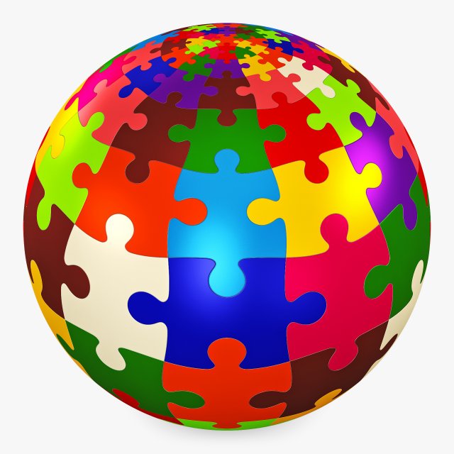 colored sphere puzzle v 1 3D मॉडल .c4d .max .obj .3ds .fbx .stl .blend 