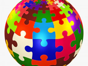 quebra-cabe&ccedil;a de esfera colorida v 1 Modelo 3D