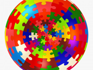 colored sphere puzzle v 1 3D मॉडल