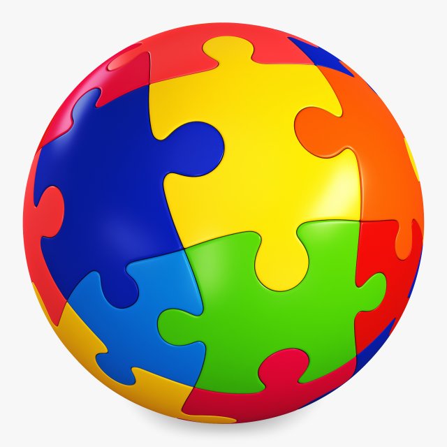 colored sphere puzzle v 2 3D मॉडल .c4d .max .obj .3ds .fbx .stl .blend 