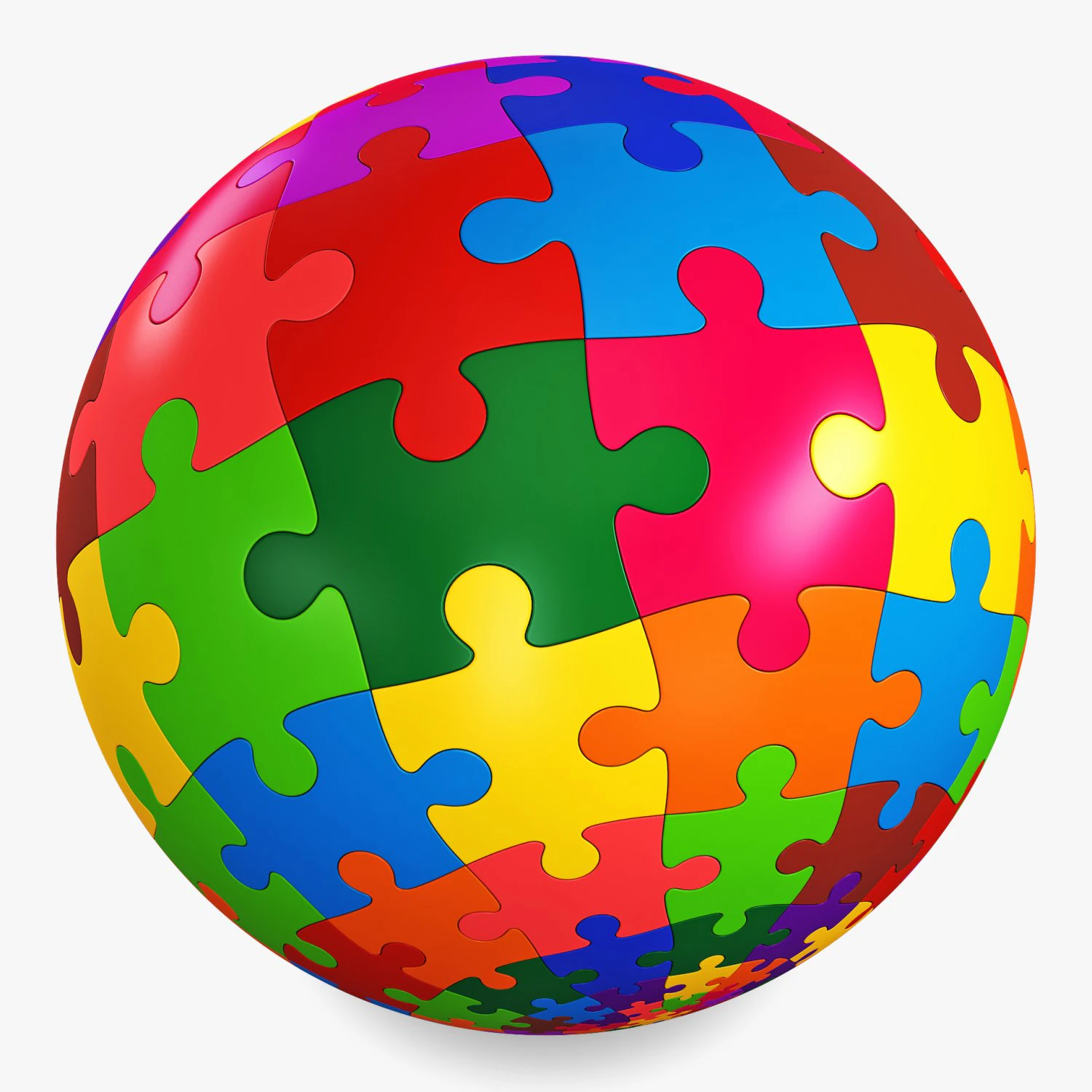 colored sphere puzzle v 4 3D Model .c4d .max .obj .3ds .fbx .stl .blend 