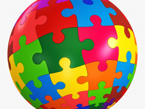 colored sphere puzzle v 4 3D-Modell