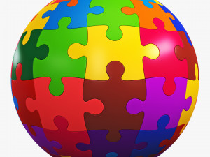 colored sphere puzzle v 4 3D मॉडल