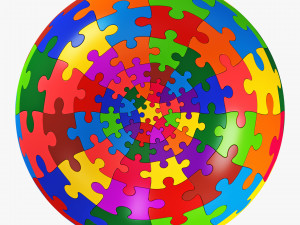 colored sphere puzzle v 4 3D मॉडल