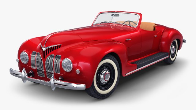 generic cabriolet retro car v 1 3D Модель .c4d .max .obj .3ds .fbx .stl .blend